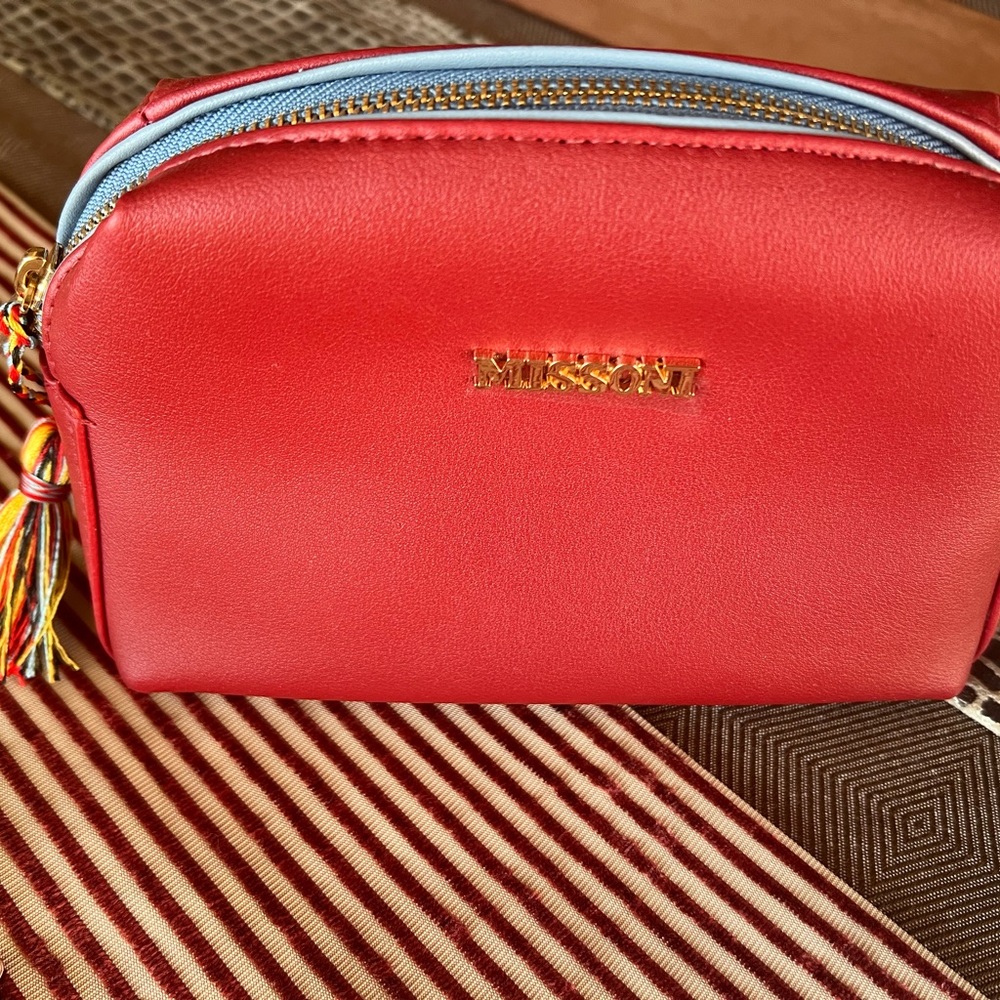 NWT- Missoni Red Makeup Toiletries Bag Pouch - Picture 10 of 13